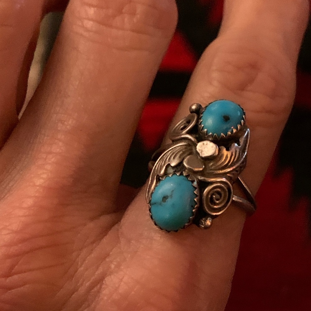 Early Navajo Old Pawn Turquoise Ring
